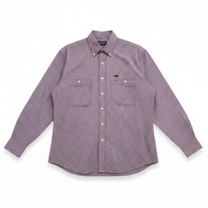 Gant New Haven Poplin Micro Check Button Down, Men's Large Long Sleeve Shirt